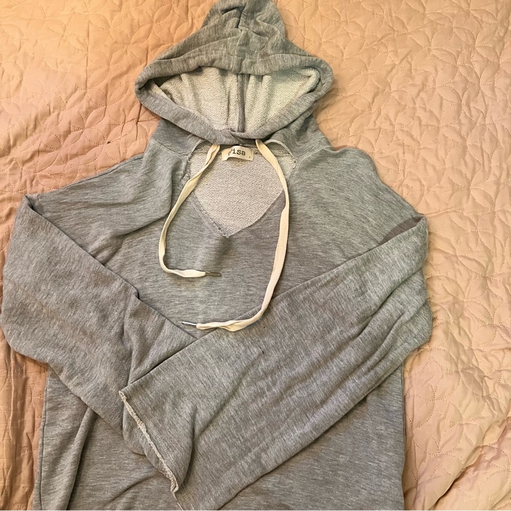 Gray hoodie with cut out